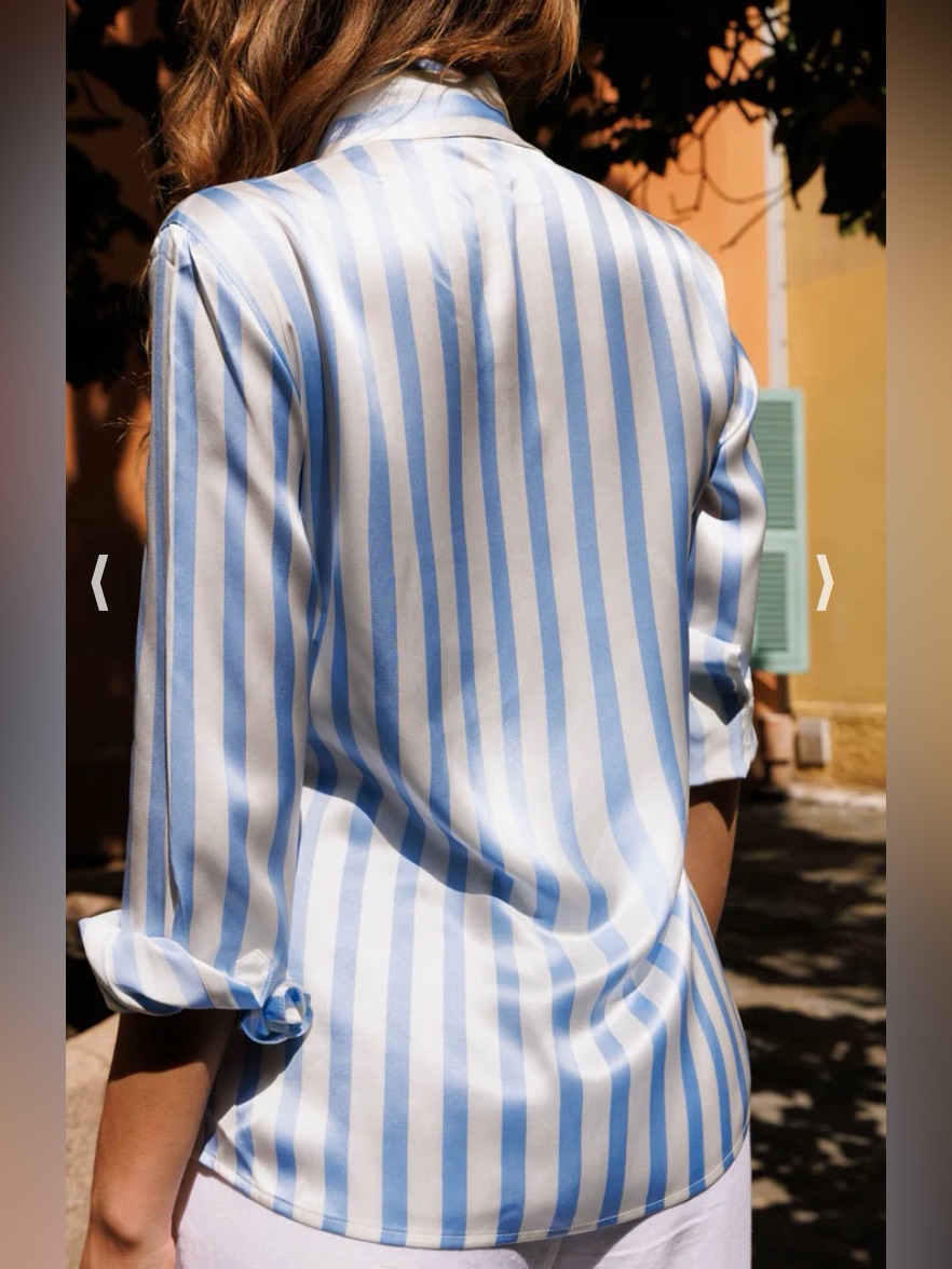 Ravella Monaco Silk Stripe Button Up Xs Nwt (Otr062) — image 3 of 6